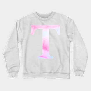 The Letter T Blue and Pink Design Crewneck Sweatshirt